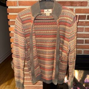 Woolrich Earthy Patterned Zip Up Cardigan